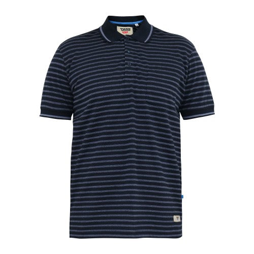 Front - Duke Mens D555 Rosemary Stripe Jersey Woven Kingsize Polo Shirt