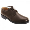 Front - Roamers Mens Flexi Plain Leather Gibson Shoes