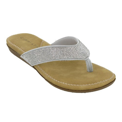 Navy - Front - Cipriata Womens-Ladies Alcee Diamante Sandals