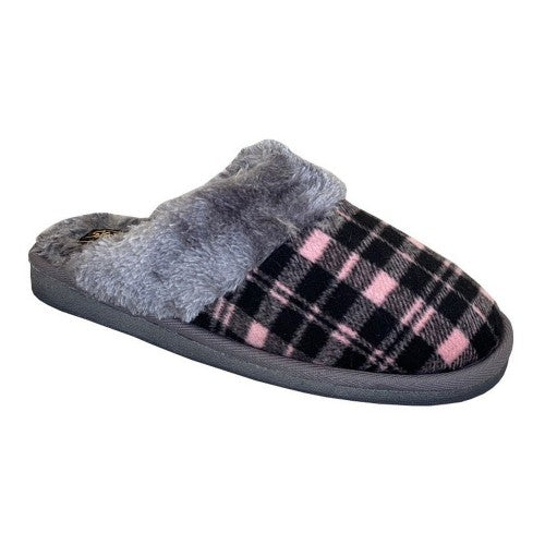 Front - Sleepers Womens/Ladies Mia Tartan Slippers