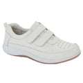 Front - Boulevard Womens/Ladies Leather Wide Casual Shoes