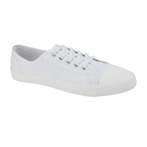 Cream-White - Front - Dek Mens Latha Plimsolls