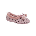Front - Sleepers Womens/Ladies Marge Extra Comfort Memory Foam Pom-Pom Polka Dot Cuff Slippers