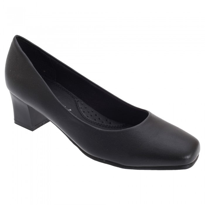 Front - Comfort Plus Womens/Ladies Wider Fit Plain Court Shoes