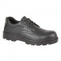 Front - Grafters Mens Plain 3 Eye Shine Leather Safety Shoes