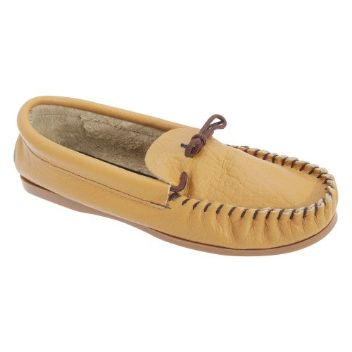 Front - Mokkers Mens Gordon Softie Leather Moccasin Slippers