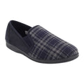 Front - Zedzzz Mens Harley Check Felt Gusset Slippers