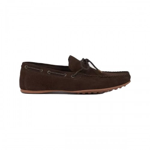 Front - Maine Mens Albans Plaited Suede Boat Shoes