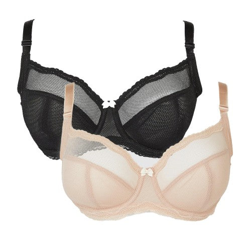 Front - Gorgeous Womens/Ladies Tabitha Non-Padded Bra (Pack of 2)