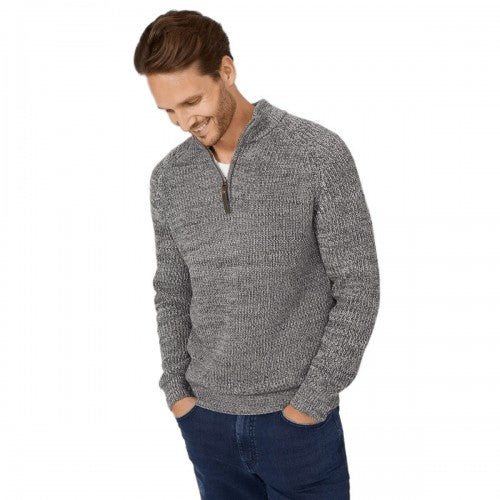 Front - Mantaray Mens Twist Half Zip Jumper