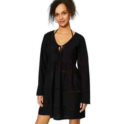Debenhams Womens/Ladies Broderie Long-Sleeved Mini Dress – Universal  Textiles