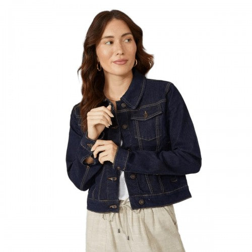 Front - Mantaray Womens/Ladies Western Denim Jacket