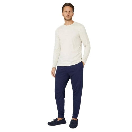 Front - Debenhams Mens Grandad Collar Long-Sleeved Long Pyjama Set
