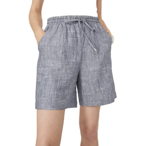 Front - Mantaray Womens/Ladies Linen Blend Waist Tie Shorts