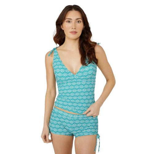 Front - Mantaray Womens/Ladies Savannah Tile Padded Tankini Top