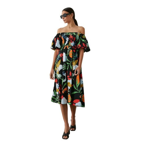 Front - Principles Womens/Ladies Printed Bardot Petite Midi Dress