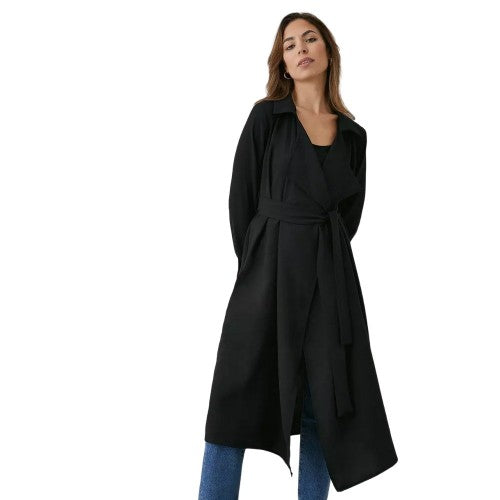 Front - Principles Womens/Ladies Belted Waterfall Collar Longline Duster