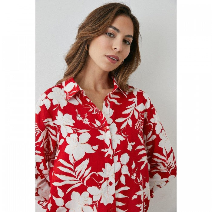 Front - Principles Womens/Ladies Floral High Low Hem Shirt