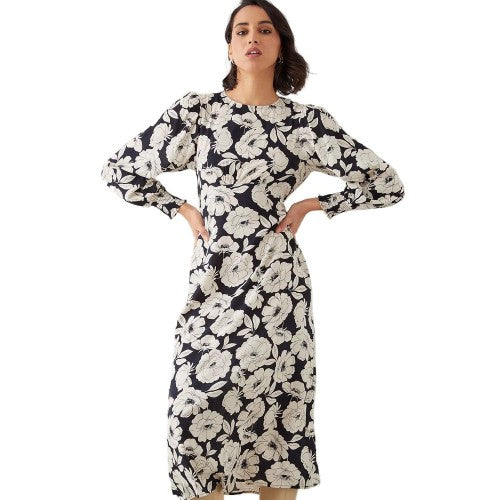 Dorothy Perkins Womens/Ladies Large Floral Shirred Cuff Midi Dress –  Universal Textiles