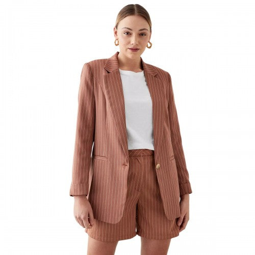 Front - Dorothy Perkins Womens/Ladies Stripe Single-Breasted Tall Blazer