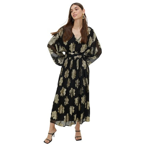 Dorothy Perkins Womens/Ladies Metallic V Neck Midi Dress Universal Textiles Dorothy Perkins Womens/Ladies Metallic V Neck Midi Dress Universal Textiles