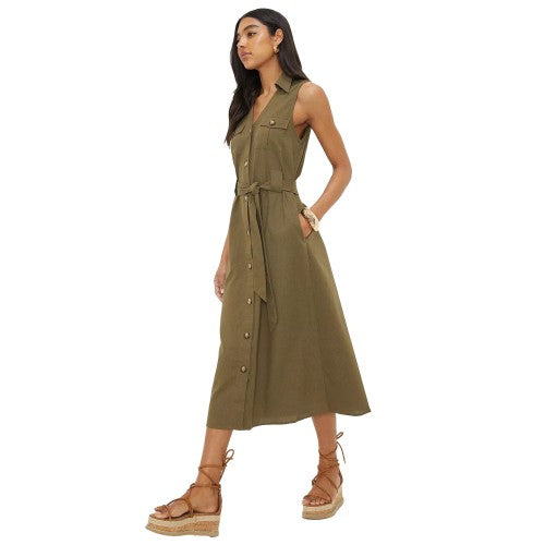 Dorothy Perkins Womens/Ladies Utility Midi Sleeveless Shirt Dress Universal Textiles Dorothy Perkins Womens/Ladies Utility Midi Sleeveless Shirt Dress Universal Textiles