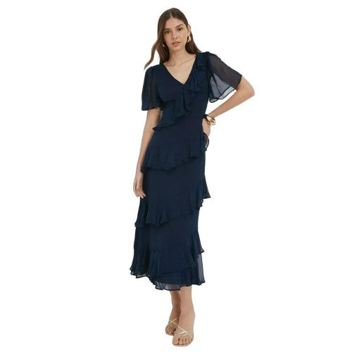 Dorothy Perkins Womens/Ladies Chiffon Frill Midi Dress – Universal Textiles