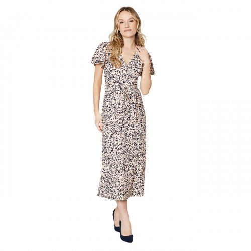Front - Dorothy Perkins Womens/Ladies Abstract Wrap Flutter Midi Dress