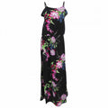 Front - Womens Ladies Floral Print Strappy Maxi Dress