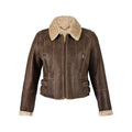 Front - Eastern Counties Leather Womens/Ladies Ella Cropped Sheepskin Flying Jacket