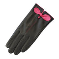 Front - Eastern Counties Leather Womens/Ladies Contrast Bow Leather Gloves