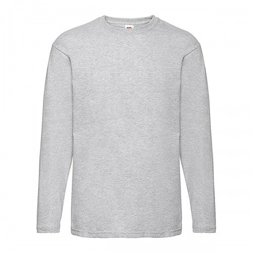 Front - Fruit of the Loom Mens Valueweight Heather Long-Sleeved T-Shirt