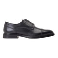 Front - Base London Mens Magnus Leather Toe Cap Derby Shoes