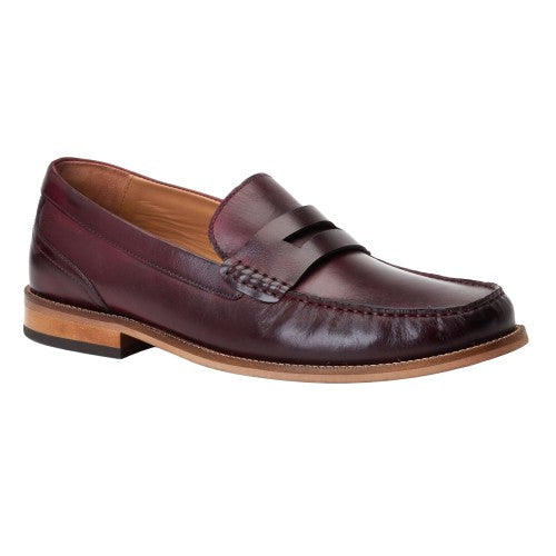 Front - Base London Mens Garfield Leather Penny Loafers