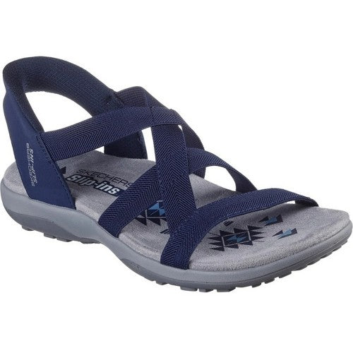 Front - Skechers Womens/Ladies Reggae Stretch Flex Slim Sandals