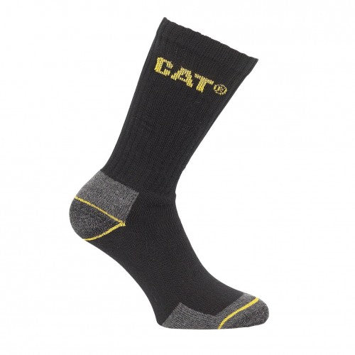 Front - Caterpillar Crew Work Sock - 3 Pair Pack / Mens Socks