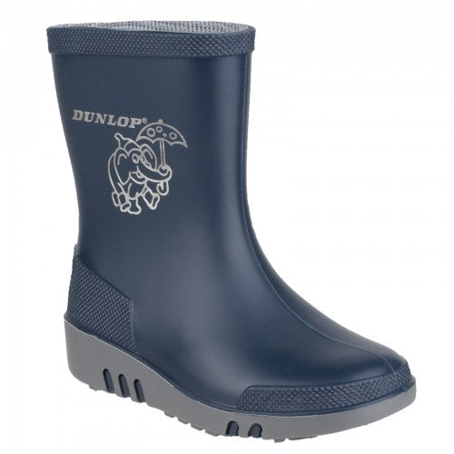 Front - Dunlop Mini Childrens Unisex Elephant Wellington Boots