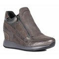 Front - Geox Womens/Ladies D Nydame A Wedge Leather Trainers