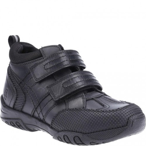 Front - Hush Puppies Boys Jezza Leather School Shoes