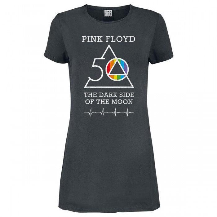 Front - Amplified Womens/Ladies 50th Anniversary Pink Floyd Shirt Dress
