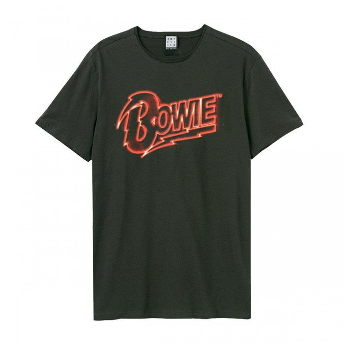 Front - Amplified Unisex Adult Neon Sign David Bowie T-Shirt