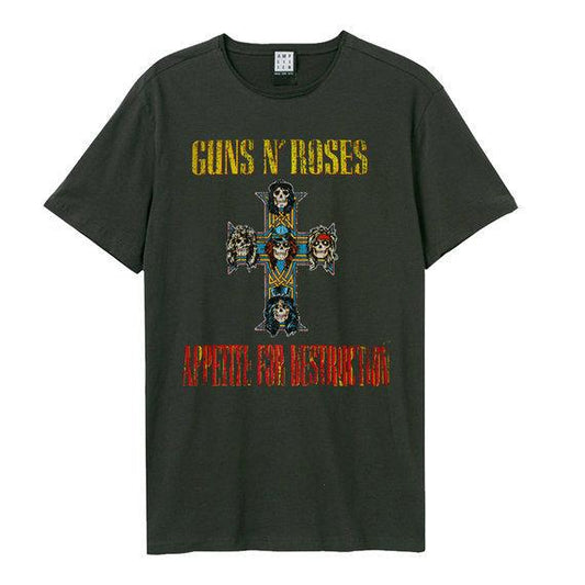 Charcoal - Front - Amplified Unisex Adult Appetite For Destruction World Tour Guns N Roses T-Shirt