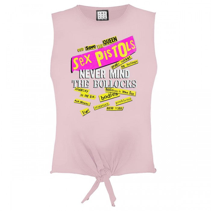 Front - Amplified Womens/Ladies Nevermind Stickies Sex Pistols Sleeveless Crop Top