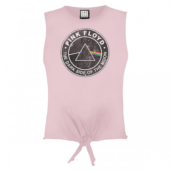 Front - Amplified Womens/Ladies The Dark Side Of The Moon Pink Floyd Sleeveless Crop Top