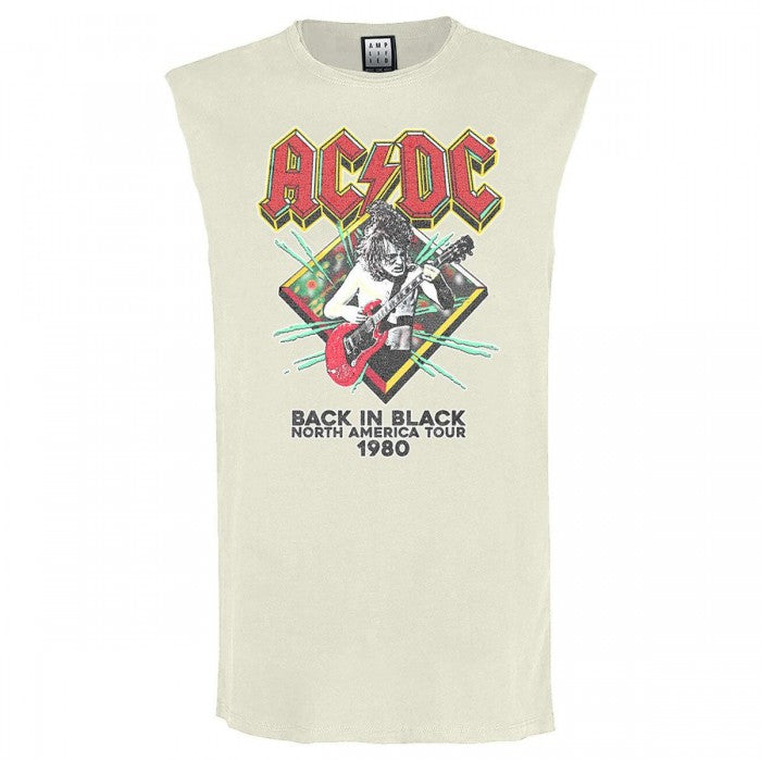 Front - Amplified Mens North America Tour 80 AC/DC Sleeveless Tank Top