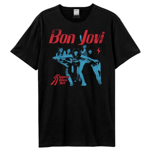 Front - Amplified Unisex Adult Slippery When Wet Bon Jovi T-Shirt