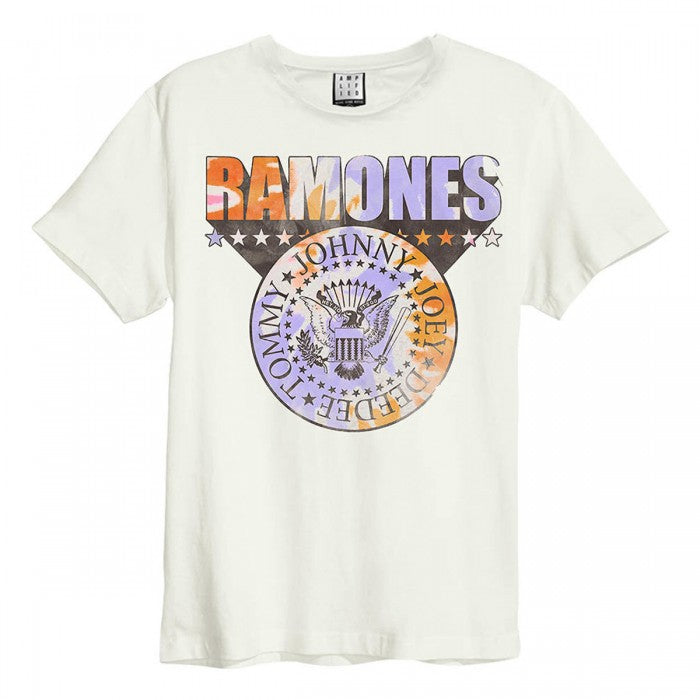 Front - Amplified Unisex Adult Tie Dye Shield Ramones T-Shirt