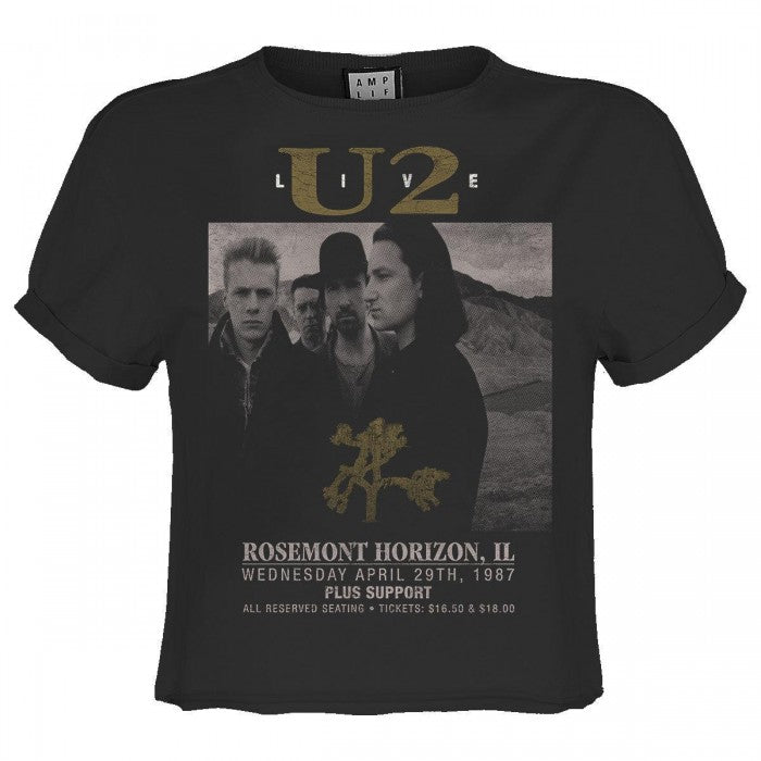 Front - Amplified Womens/Ladies Live U2 Crop Top