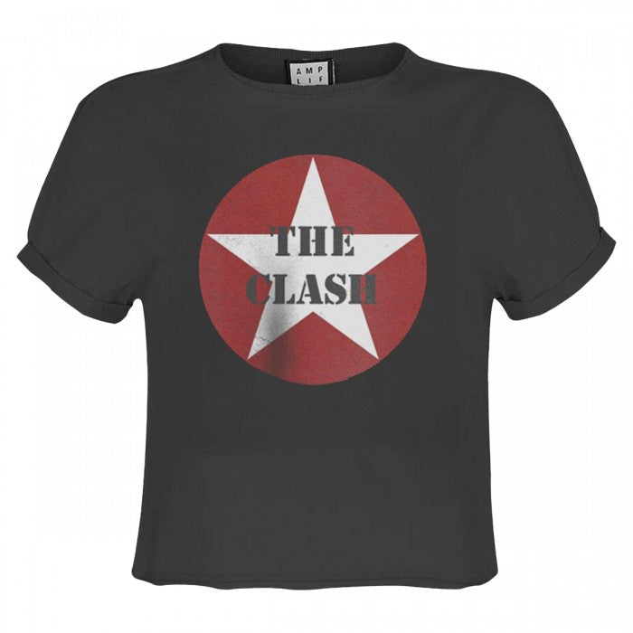 Front - Amplified Womens/Ladies Star Logo The Clash Crop Top