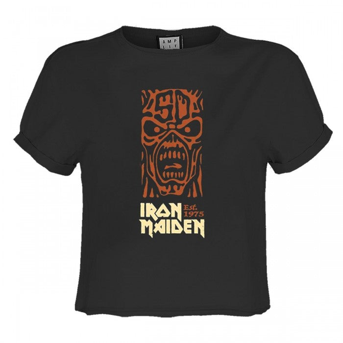 Front - Amplified Womens/Ladies 50th Totem Pole Iron Maiden Crop Top